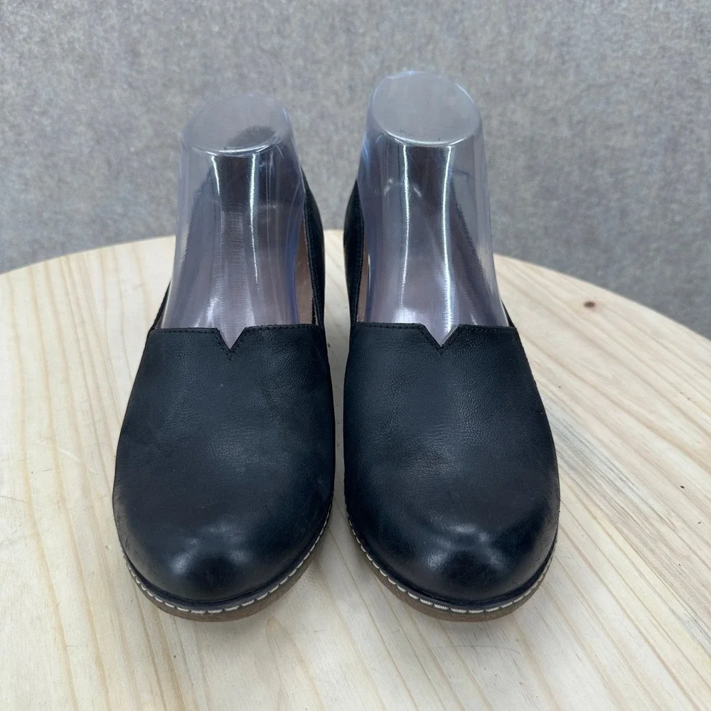 Dansko Liliana Wedge Pumps 7.5-8 Leather V-Cut Slip On Professional Comfort
